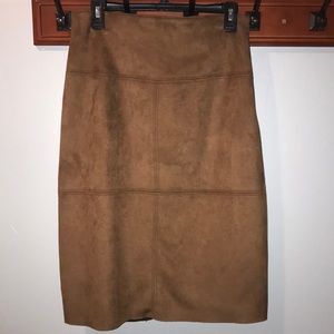 CHAPS Faux Suede brown skirt. Size 4.